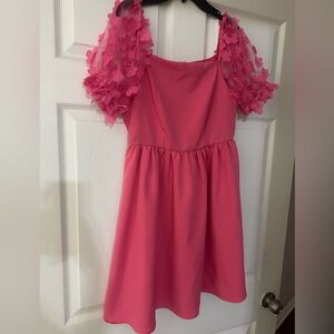 Pink Dress with Floral Sleeves size small